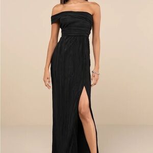 Lulu's Black One Shoulder Dress